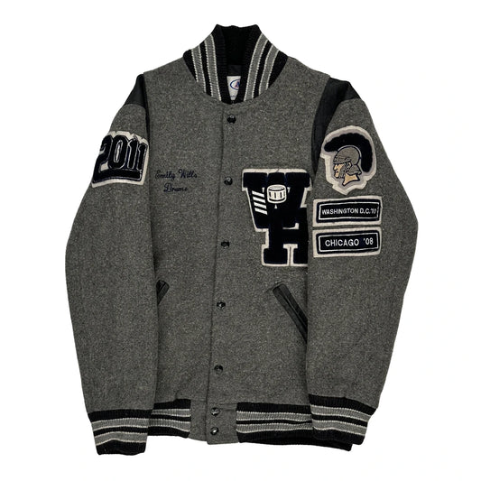 Washington D.C. '10, Chicago '08 Neff Varsity Jacket - Medium Grey Wool Blend