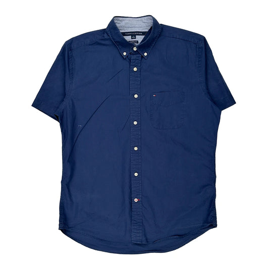 Tommy Hilfiger Short Sleeve Shirt - Medium Blue Cotton