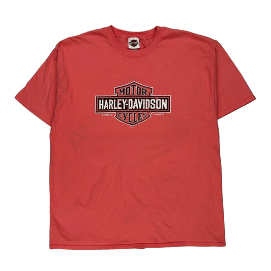 Harley Davidson Graphic T-Shirt - 2XL Red Cotton