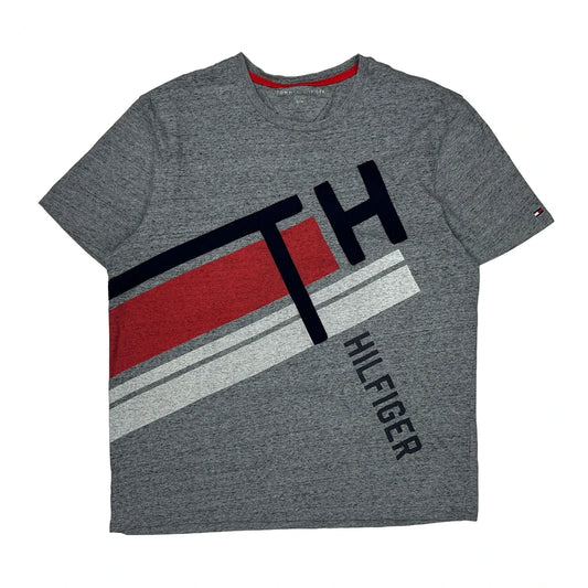 Tommy Hilfiger T-Shirt - Large Grey Cotton
