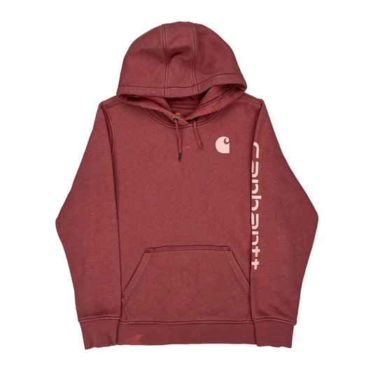 Relaxed Fit Carhartt Hoodie - Large Red Cotton Blend