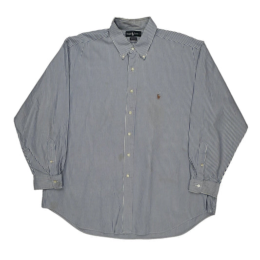 Ralph Lauren Striped Shirt - 2XL Blue Cotton