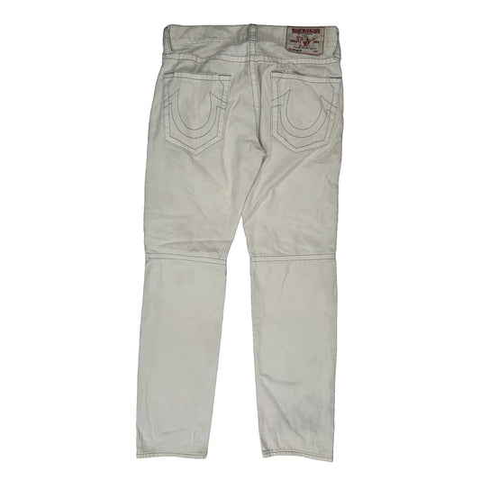 True Religion Contrast Stitch Jeans - 33W 33L White Cotton