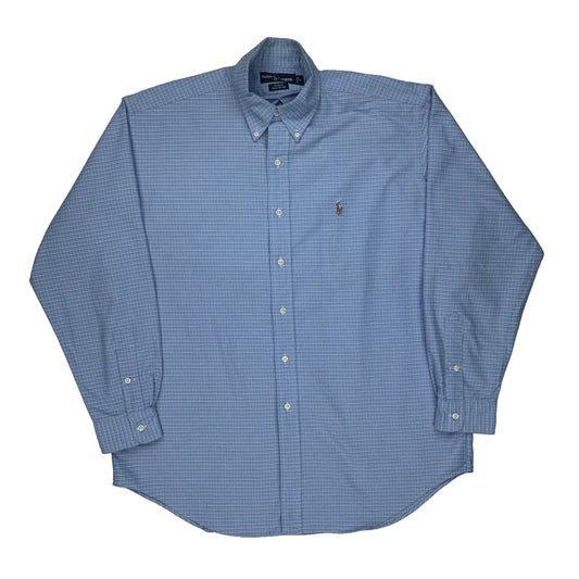 Blake Ralph Lauren Checked Shirt - Large Blue Cotton