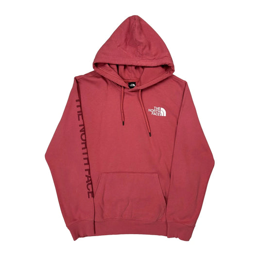 Vintage The North Face Spellout Hoodie - Large Red Cotton