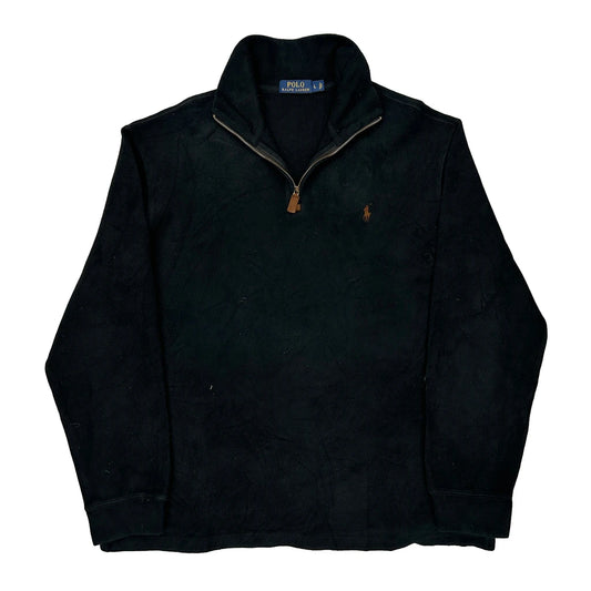 Polo By Ralph Lauren 1/4 Zip - Large Black Cotton