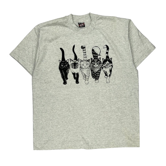 Fruit Of The Loom Single Stitch T-Shirt - XL Grey Cotton Blend