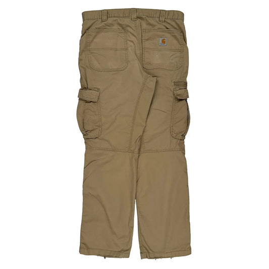 Carhartt Cargo Trousers - 34W 31L Beige Cotton Blend