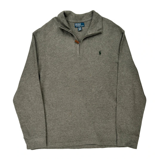 Polo By Ralph Lauren 1/4 Zip - XL Grey Cotton