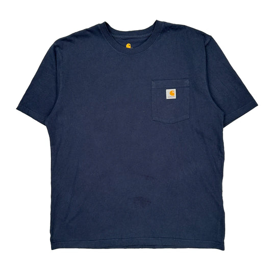 Carhartt T-Shirt - Large Navy Cotton