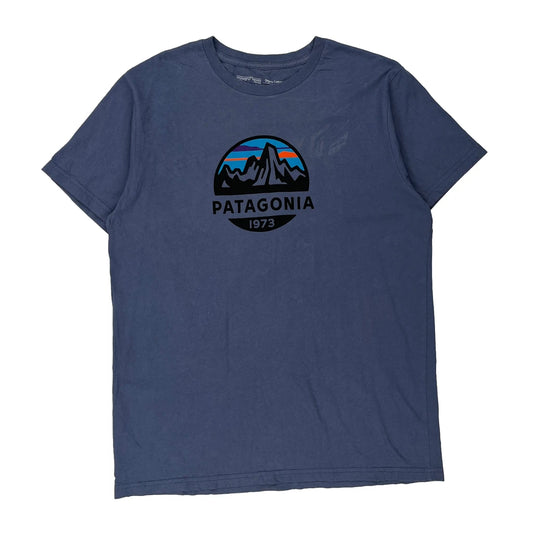 Patagonia Slim Fit T-Shirt - Large Blue Cotton