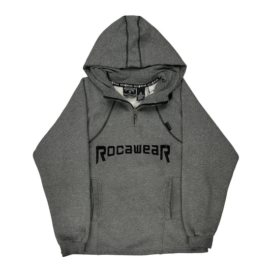 Rocawear Spellout Hoodie - XL Grey Cotton Blend