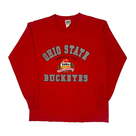 Vintage Ohio State Buckeyes Lee Sport College Long Sleeve T-Shirt - Large Red Cotton