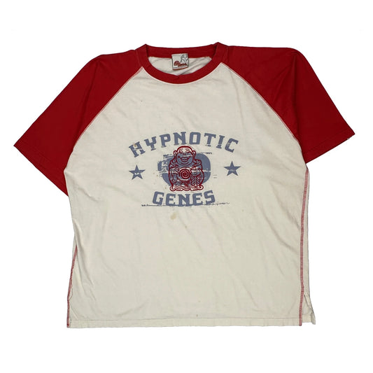 Buddha Print Hypnotic Graphic T-Shirt - XL Red Cotton