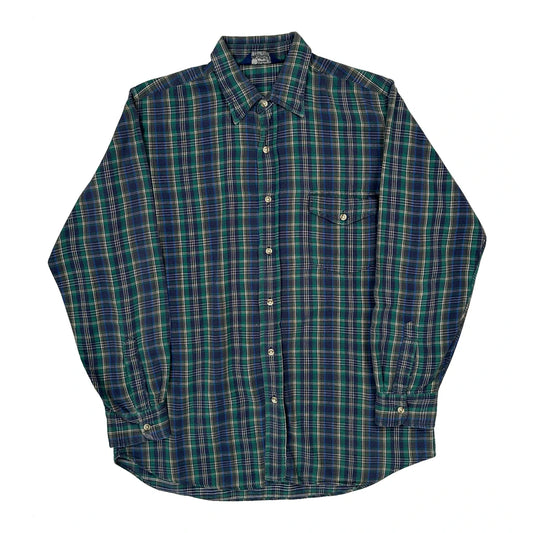 Woolrich Checked Flannel Shirt - Large Green Cotton