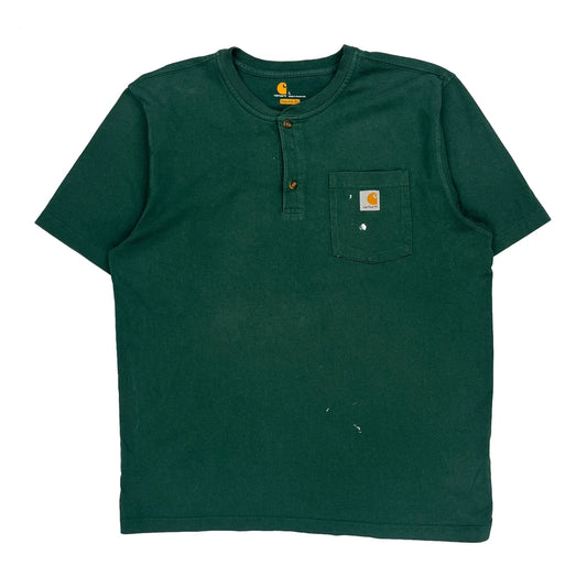 Carhartt T-Shirt - Large Green Cotton