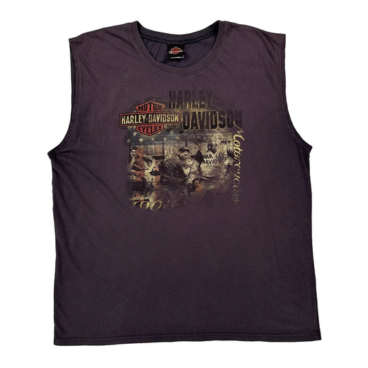 Motorcycles Harley Davidson Graphic Vest - 2XL Purple Cotton