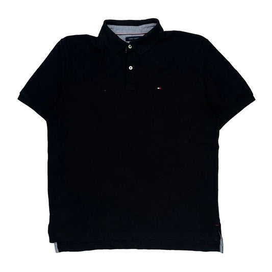 Tommy Hilfiger Polo Shirt - Large Black Cotton