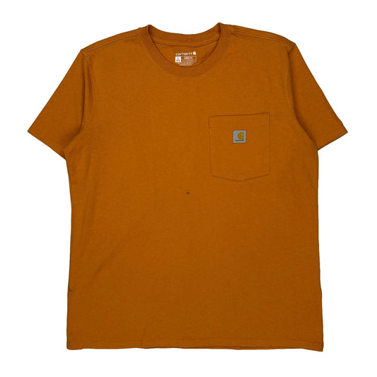 Carhartt T-Shirt - Large Orange Cotton