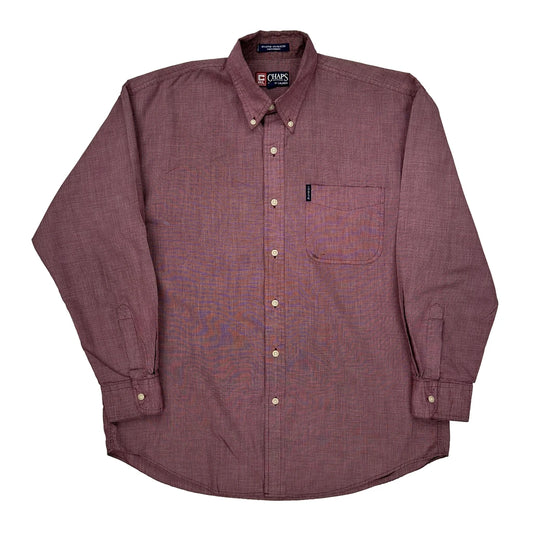 Chaps Ralph Lauren Shirt - Large Burgundy Cotton Blend