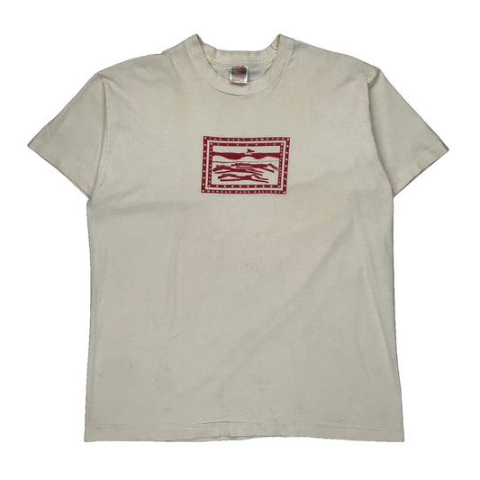 Fruit Of The Loom Single Stitch T-Shirt - XL Cream Cotton