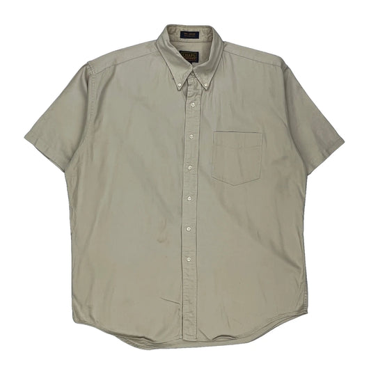 Chaps Ralph Lauren Short Sleeve Shirt - 2XL Beige Cotton