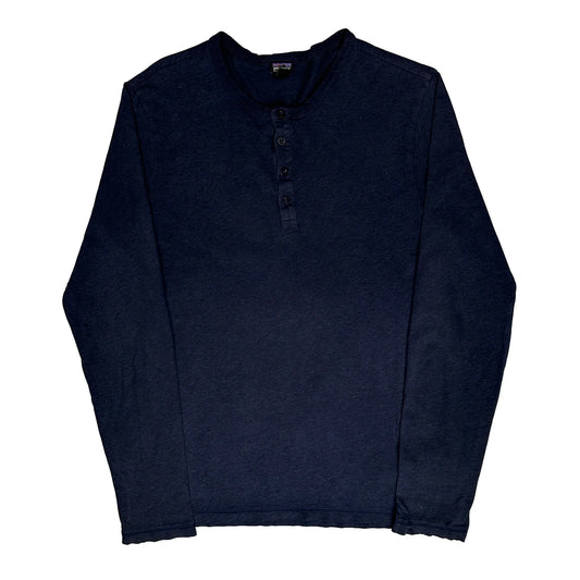 Patagonia Henley Long Sleeve T-Shirt - Small Navy Cotton