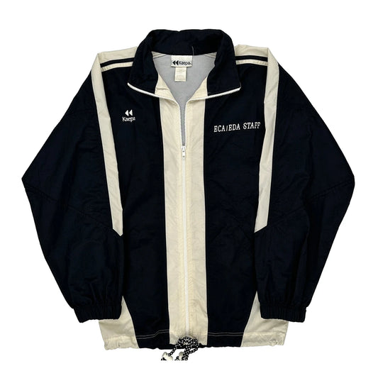 Kaepa Striped Windbreaker - XS Black Nylon