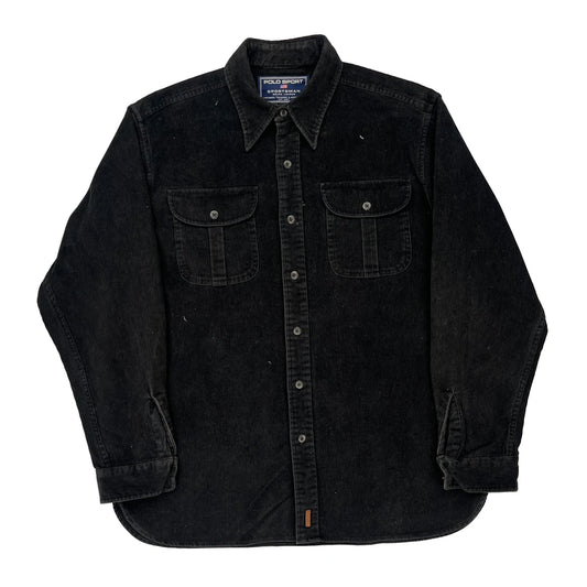 Sportsman Polo Sport Cord Shirt - Medium Black Cotton