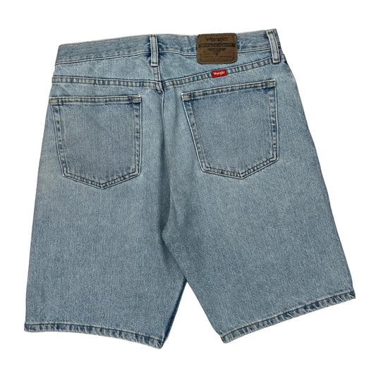 Wrangler Denim Shorts - 32W 10L Light Wash Cotton