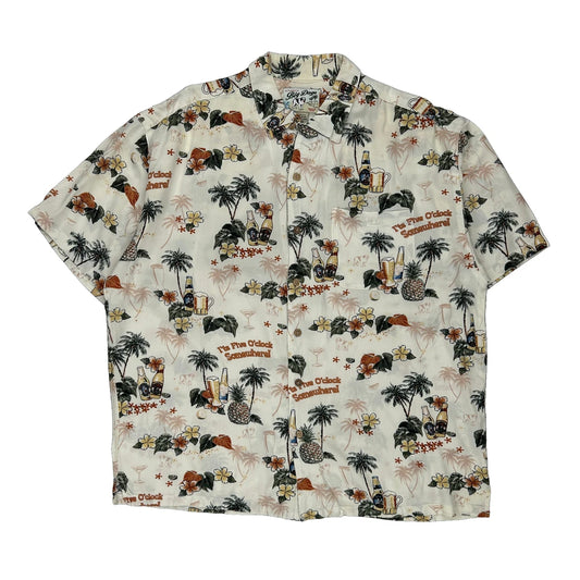 Tropical Big Dogs Graphic Hawaiian Shirt - Large Multicoloured Viscose