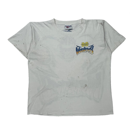 Wolverines Reebok College T-Shirt - Large White Cotton