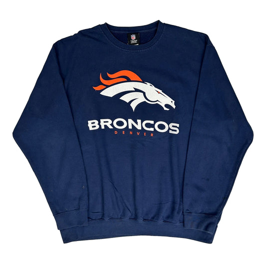 Denver Broncos N.F.L. Team Apparel Graphic Sweatshirt - XL Navy Cotton Blend