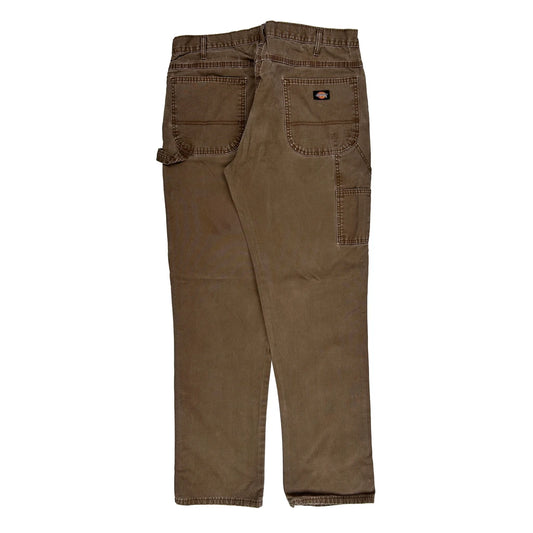 Dickies Carpenter Trousers - 36W 34L Brown Cotton