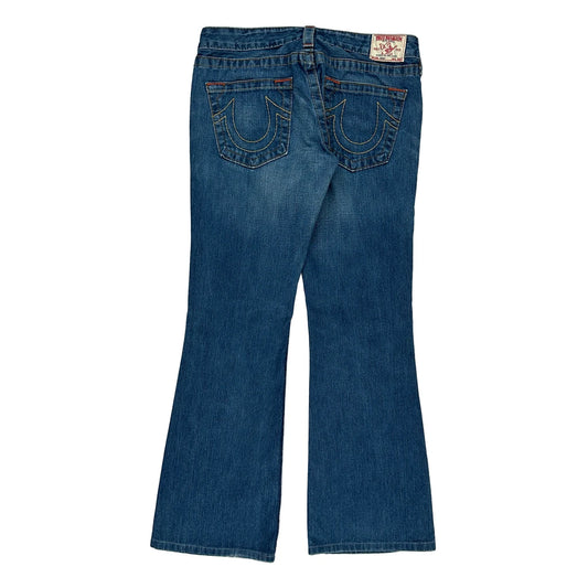 Made In Usa True Religion Boot Cut Jeans - 34W UK 12 Blue Cotton