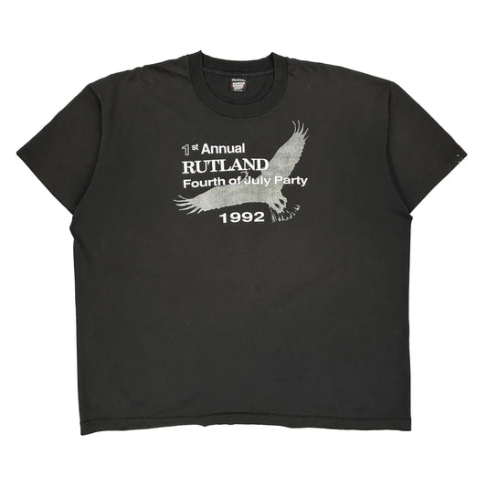 Fourth Of July Party Screen Stars Single Stitch T-Shirt - 3XL Black Cotton Blend