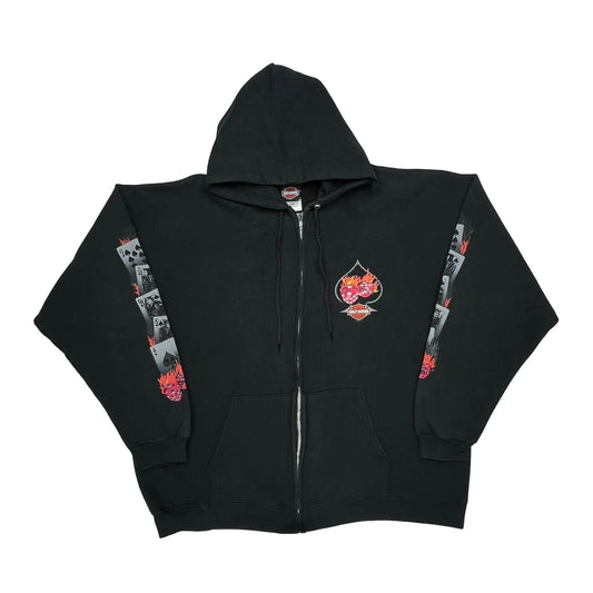 Vintage Las Vegas Harley Davidson Graphic Hoodie - XL Black Cotton