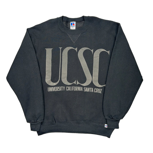 University California Santa Cruz Russell Athletic College Sweatshirt - Large Black Cotton