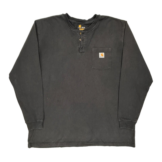 Carhartt Long Sleeve T-Shirt - 2XL Black Cotton