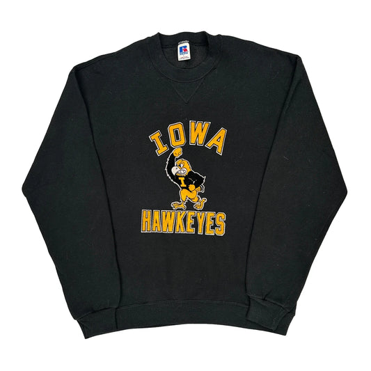 Made In USA Russell Athletic Iowa Hawkeyes Sweatshirt - Large Black Cotton