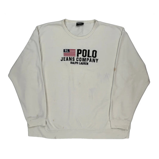 Ralph Lauren Spellout Sweatshirt - XL White Cotton