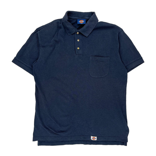 Dickies Polo Shirt - Large Navy Cotton