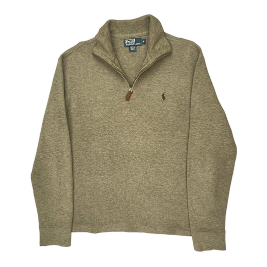 Polo By Ralph Lauren 1/4 Zip - Small Beige Cotton