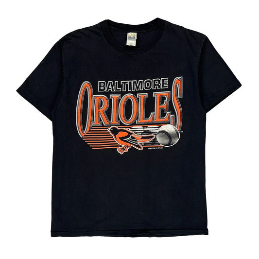 Single Stitch Baltimore Orioles Competitors View Mlb T-Shirt - Large Black Cotton