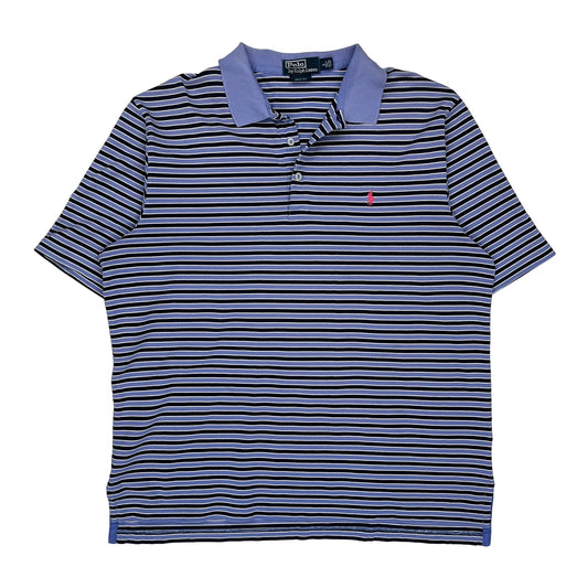 Golf Fit Polo By Ralph Lauren Striped Polo Shirt - Large Black Cotton