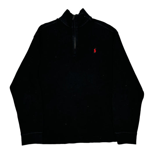 Polo By Ralph Lauren 1/4 Zip - XL Black Cotton