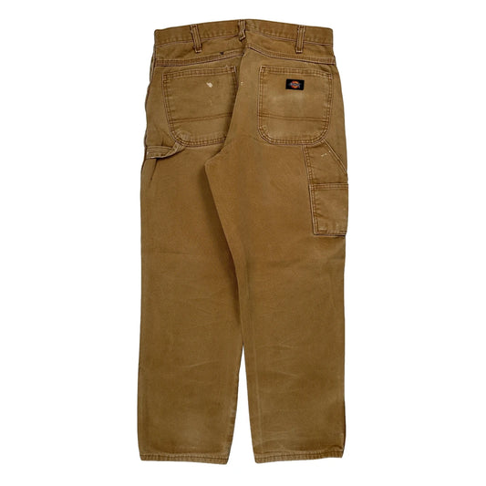 Dickies Carpenter Trousers - 34W 30L Brown Cotton