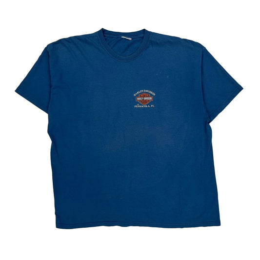 Pensacola, Fl Harley Davidson Graphic T-Shirt - XL Blue Cotton