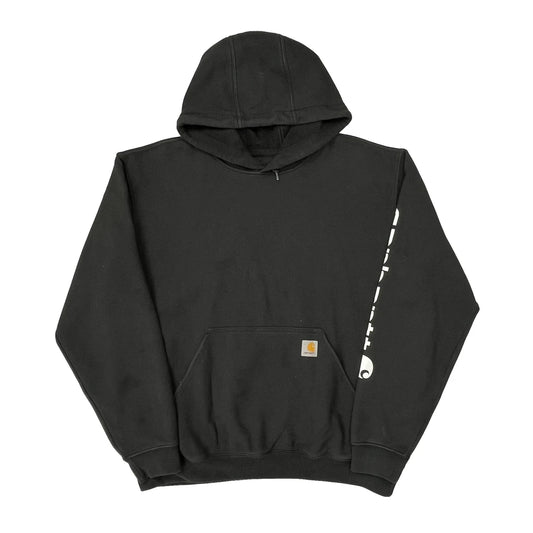 Vintage Original Fit Carhartt Spellout Hoodie - Large Black Cotton