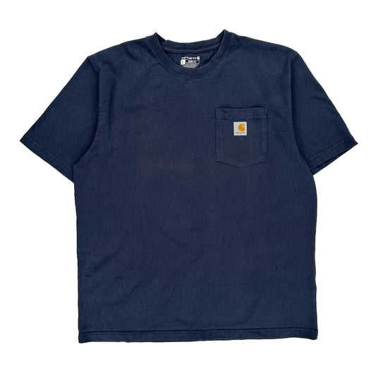 Carhartt T-Shirt - Large Navy Cotton
